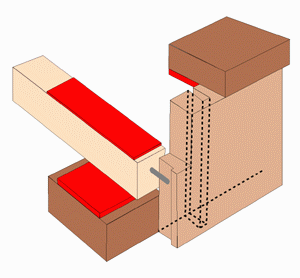 Flemish harpsichord rear key guide